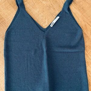 Zara Dark Blue V-Neck Women's Tank